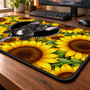 French Bulldog Puppy Zip Sunflower Desk Mat