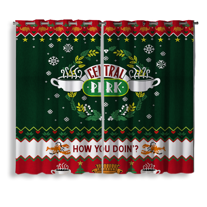 Friends Christmas Window Curtain