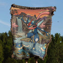 Froakie Frogadier Greninja Pokemon Woven Throw Blanket