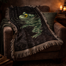 Frog Inktober Woven Throw Blanket