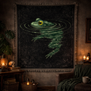 Frog Inktober Woven Throw Blanket