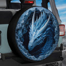 Frozen Ice Dragon Custom Jeep Wheel Cover With Camera Hole