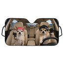 Funny Chihuahua Gangster Dog Car Auto Sunshades