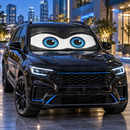 Funny Cute Eyes Black Custom Car Windshield Sunshades