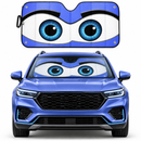 Funny Cute Eyes Blue Custom Car Windshield Sunshades