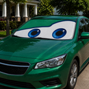 Funny Eyes  Dark Green Custom Car Windshield Sunshades