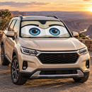 Funny Cute Eyes Gray Custom Car Windshield Sunshades