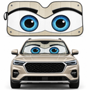 Funny Cute Eyes Gray Custom Car Windshield Sunshades