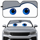 Funny Eyes Gray Custom Car Windshield Sunshades