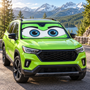 Funny Cute Eyes Green Custom Car Windshield Sunshades