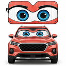 Funny Cute Eyes Orange Custom Car Windshield Sunshades