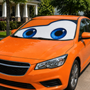 Funny Eyes Orange Custom Car Windshield Sunshades