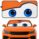 Funny Eyes Orange Custom Car Windshield Sunshades