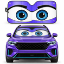 Funny Cute Eyes Purple Custom Car Windshield Sunshades