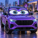 Funny Cute Eyes Purple Custom Car Windshield Sunshades