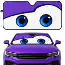 Funny Eyes Purple Custom Car Windshield Sunshades