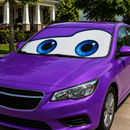 Funny Eyes Purple Custom Car Windshield Sunshades