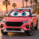 Funny Cute Eyes Red Custom Car Windshield Sunshades