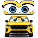Funny Cute Eyes Yellow Custom Car Windshield Sunshades