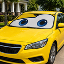 Funny Eyes Yellow Custom Car Windshield Sunshades