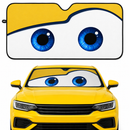 Funny Eyes Yellow Custom Car Windshield Sunshades