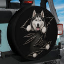 Funny Husky Dog Tearing Car Spare Tire Cover