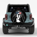 Funny Proud Basset Dog Hound American Flag Car Spare Tire Cover
