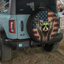 Funny Raccoon American Flag Car Spare Tire Cover