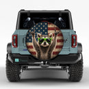 Funny Raccoon American Flag Car Spare Tire Cover