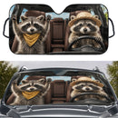 Funny Raccoon Couple Car Auto Sunshades