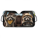 Funny Raccoon Couple Car Auto Sunshades