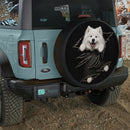 Funny Samoyed Dog Tearing Car Spare Tire Cover