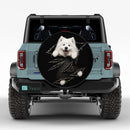 Funny Samoyed Dog Tearing Car Spare Tire Cover