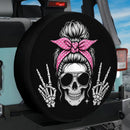 Funny Skull Pink Turban Girl Jeep Custom Wheel Cover With Camera Hole