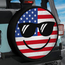 Funny Smile Face American Flag Car Spare Tire Cover