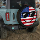 Funny Smile Face American Flag Car Spare Tire Cover