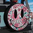 Funny Smile Face Flower Car Spare Tire Cover