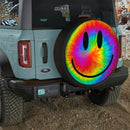 Funny Smile Face Tie Dye Colorfull Car Spare Tire Cover