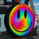 Funny Smile Face Tie Dye Colorfull Car Spare Tire Cover