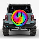 Funny Smile Face Tie Dye Colorfull Car Spare Tire Cover