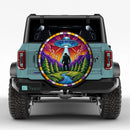 Funny UFO Abduction Bigfoot Stained Glass Car Spare Tire Cover