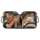 Funny Woman Meme Cat Car Auto Sunshades