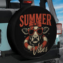 Funny Cow Summer Vibes Car Spare Tire Cover