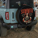 Funny Cow Summer Vibes Car Spare Tire Cover
