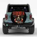 Funny Cow Summer Vibes Car Spare Tire Cover