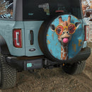 Funny Giraffe On Wood Metal Jeep Car Spare Tire Cover
