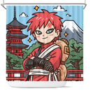 Gaara Naruto Japan Ink Style Shower Curtain