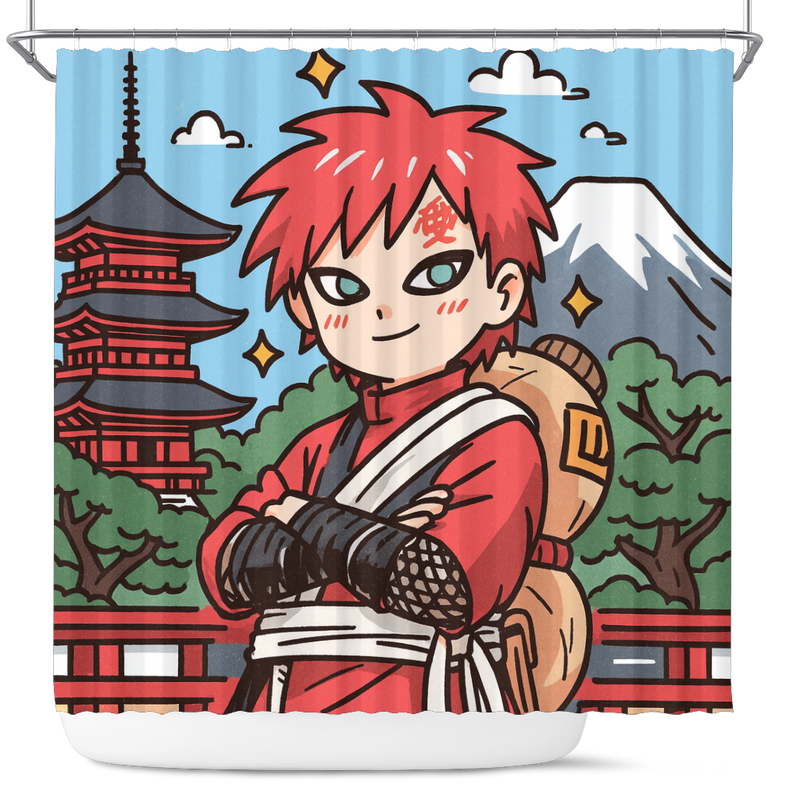 Gaara Naruto Japan Ink Style Shower Curtain