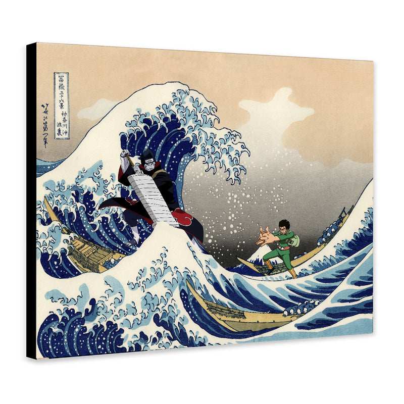 Gai Vs Kisime Anime The Great Wave Japan - Living Room - Canvas Wall Art - Print - Wall Decor