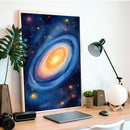 Galaxy Watercolor - Living Room - Canvas Wall Art - Print - Wall Decor